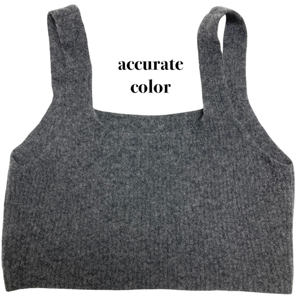 Everlane S vest top tank cropped gray wool blend sleeveless pullover - Picture 3 of 8